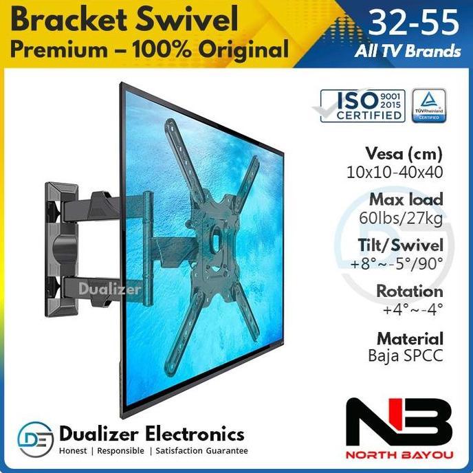 TERLARIS BRACKET TV PREMIUM 32 43 49 50 55 INCH XIAOMI MI TV REALME LG SAMSUNG DINDING