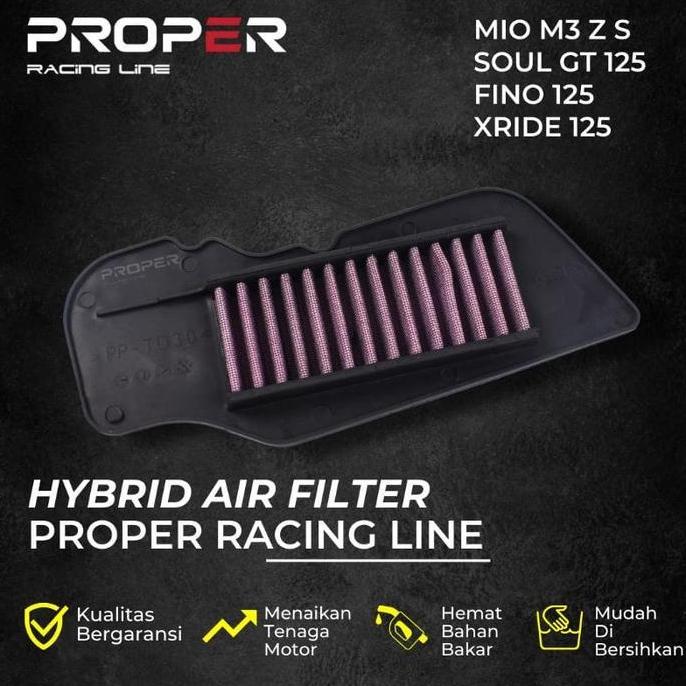 Promo Filter Udara Proper Racing Line Mio M3 125 Fino Xride 125 Saringan Udara Motor Hybrid Air Filt