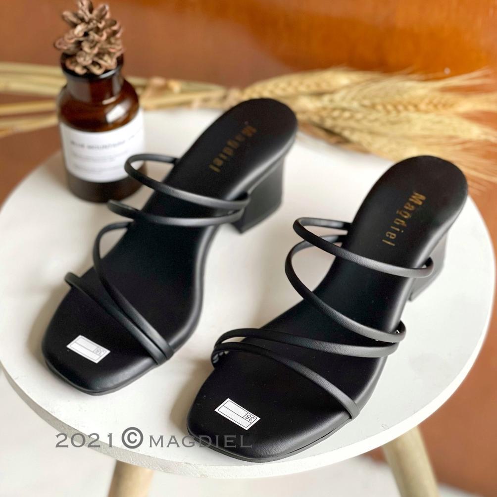 Terlaris Magdiel - Valen Heels Tali Wanita / Sandal Wanita Hak Tahu 5 Cm Kekinian