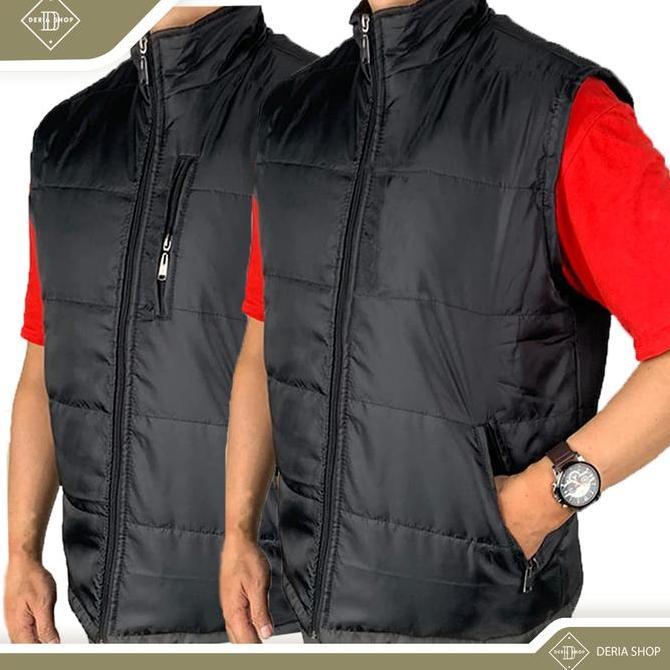 NEW ROMPI GELEMBUNG PARASUT PRIA POLOS HITAM NAVY DEWASA ANAK VEST PUFFER RESLETING TEBAL ANTI ANGIN