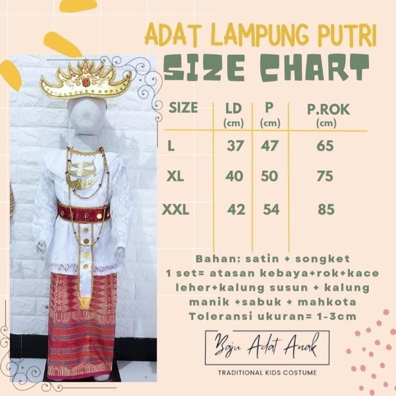 Best Seller Baju Adat Lampung Anak | Pakaian Tradisional Lampung | Kostum Adat Lampung | Baju Adat L