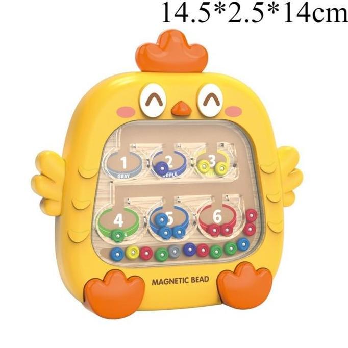 EQVON Mainan Magnetik Papan Gambar Papan Catur Magnetik Papan Magnet Beads Sorting Number Drawing Bo