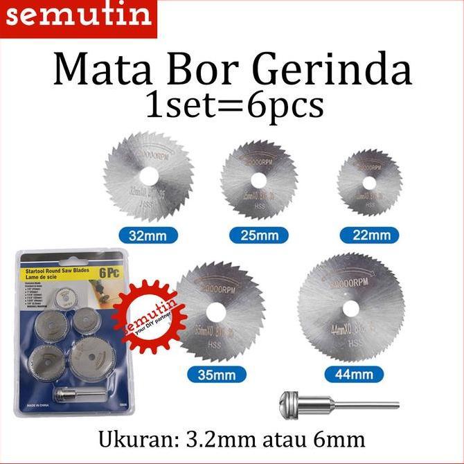 MAQSIC Mata Bor Mini Gerinda Gergaji 6 in 1 / Kayu HSS Saw Blade Dremel Alat