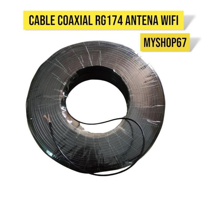 IHDADI Kabel Coaxial RG174 router Antena Wifi Warna Hitam ( Eceran Permeter )