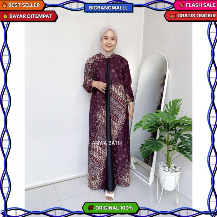 Gamis Batik Mix Moscrepe Premium Wanita Busui Terbaru Gamis Batik Jumbo Ld 130Cm Kualitas Premium