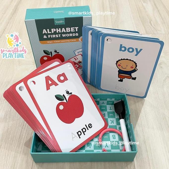 NEW SAALIN WIPE CLEAN FLASH CARDS MAINAN EDUKASI ANAK ORI