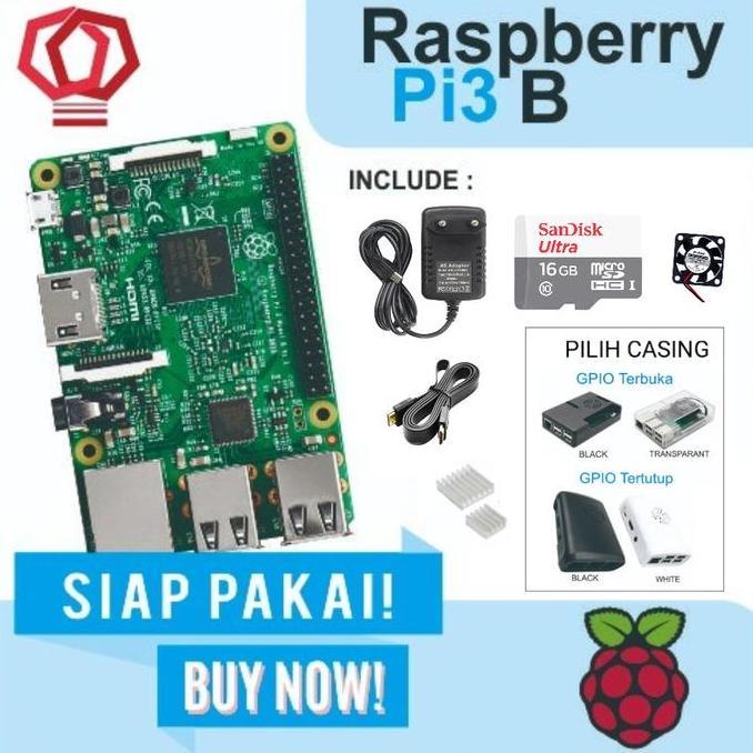 Raspberry Pi3 made in UK Pi 3 Model b 3b Pi3b Paket Lengkap Siap Pakai