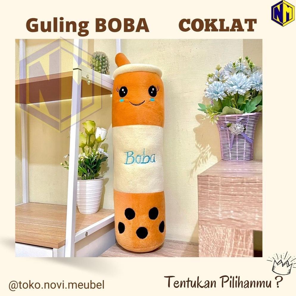 Awet Guling Boneka Boba Milk Tea Kain Halus Tinggi 60Cm Guling Boba Viral
