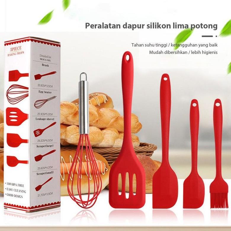 Spatula Set 5 In 1/Sotil Silikon Set Stok Aman
