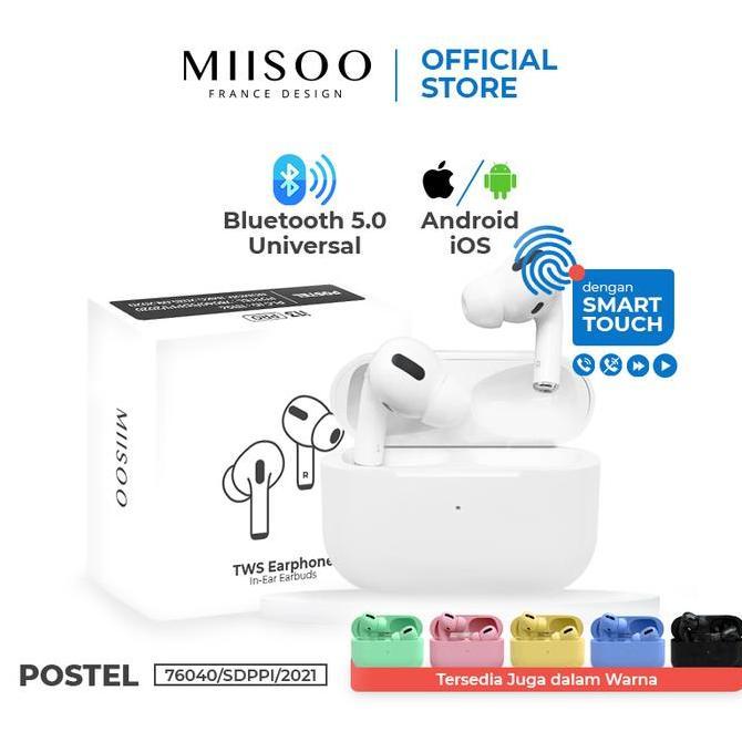hadiojaya_ - miisoo i13 pro macaron i12 metal tws earphone izin postel true wireles