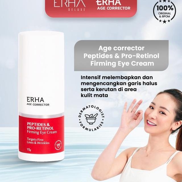 Erha Krim Mata Age Corrector Firming Eye Cream 15Gr Mencerahkan Mencegah Garis Halus Kerutan Dengan 