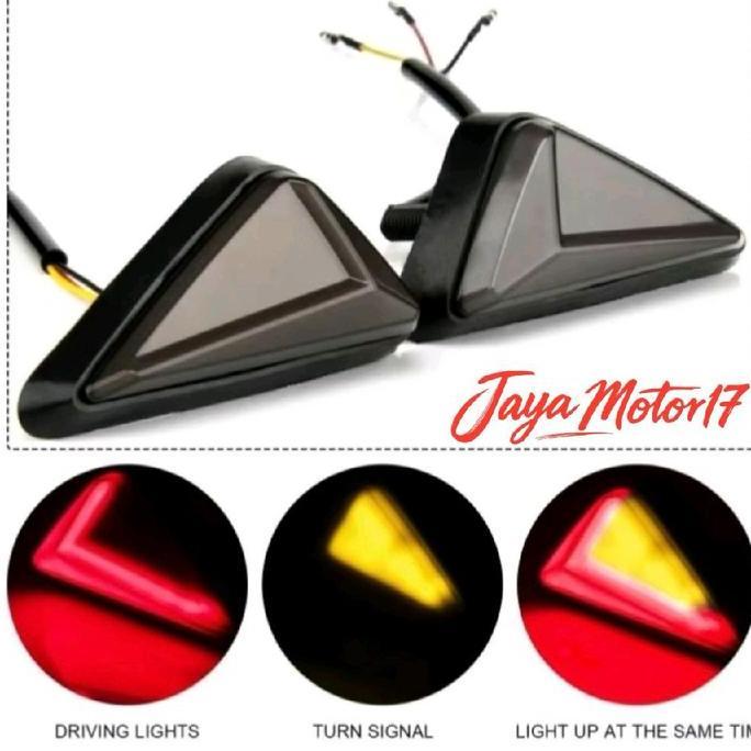 Lampu Sein Tempel Neon Segi Tiga Running / Sen Tempel R15 / Sein Tempel Cbr / Sein Tempel Ninja / Se