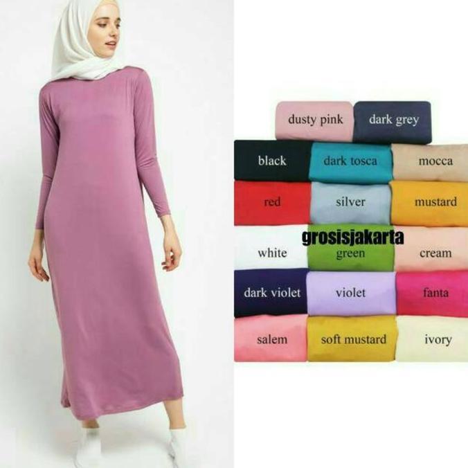 Dilaaseller78 - Manset Gamis Lengan Panjang / Inner Dress dalaman Gamis /  Mangset  Gamis Hitam Puti