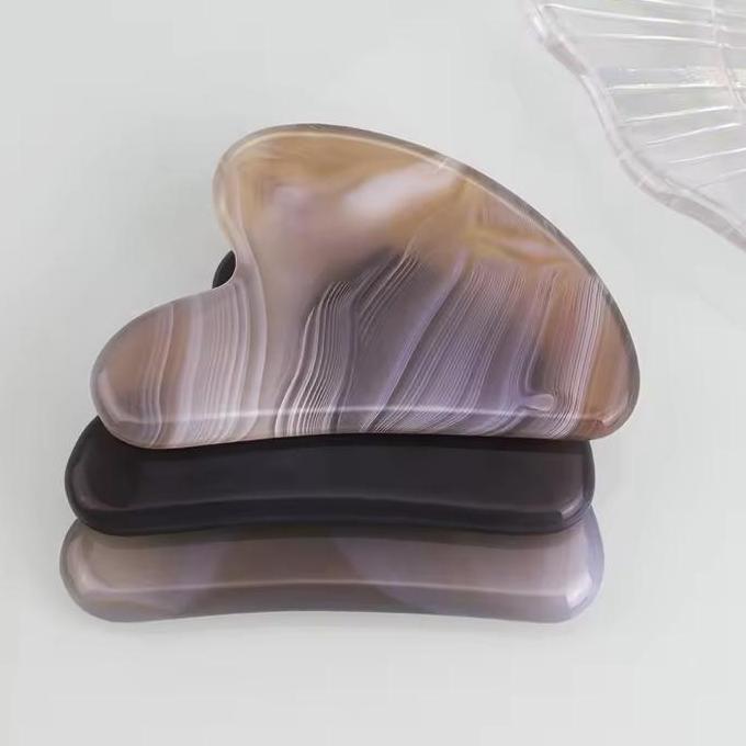 Gua Sha Original Batu Asli Agate - Alat Pijat Wajah - Penirus Pipi dan Rahang TEB