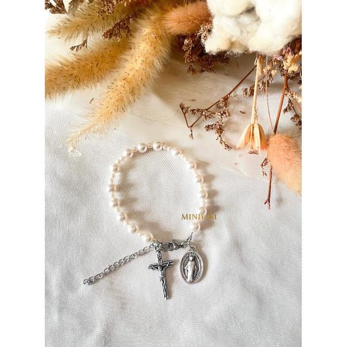 Rosario Pearl Bracelet (Gelang Rosario Mutiara Swarovski) MS