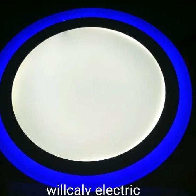 TERLARIS!! LAMPU PANEL LED 2 WARNA BULAT 3.5 INCH 3W PUTIH 3W BIRU