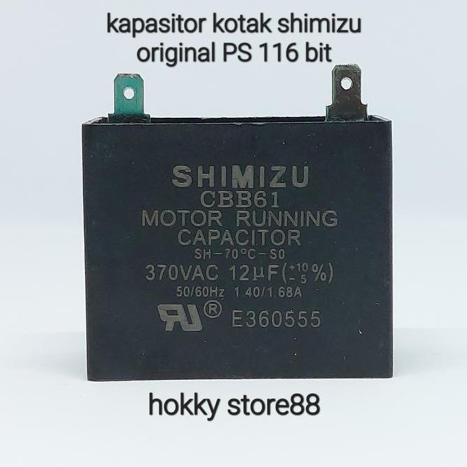TERLARIS KAPASITOR KOTAK POMPA AIR SHIMIZU 12UF ORINAL PS 116 BIT 12 UF 370V