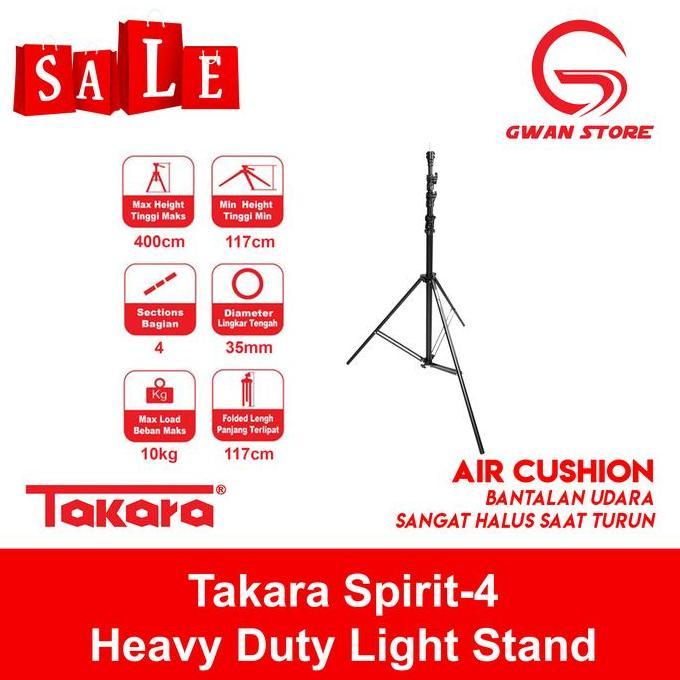 Light Stand Takara Spirit-4 Heavy Duty Air Cushion Lightstand Studio