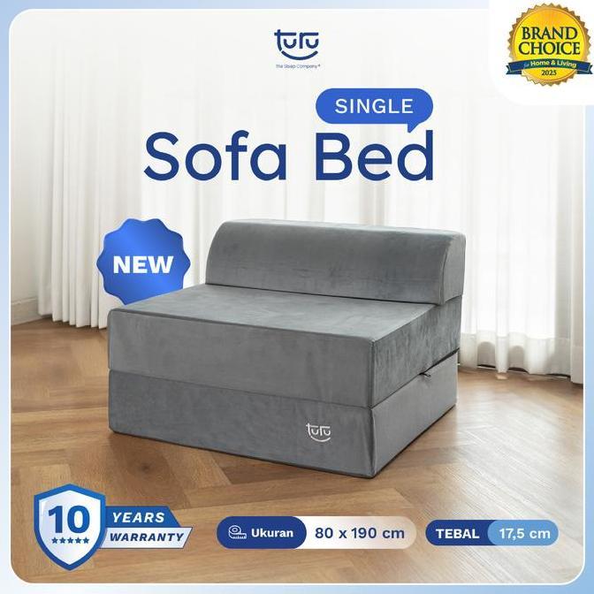 Terlaris Turu Sofa Bed 2In1 Uk. 120X190 Turu Minimalis Grey / Trifold Kasur Sofa