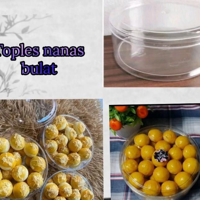 Toples Plastik Nastar/Toples Kue Kering Lebaran/Toples Nanas Bulat