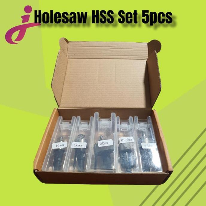 TERLARIS MATA BOR HOLESAW HSS SET 5 PCS PLASTIK METAL KAYU
