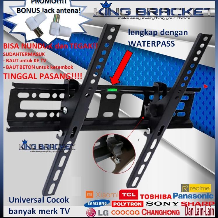 Big Promo Bracket Tv Led Lcd 32" S/D 55" Inch Lebih Tebal Universal 55 50 43 42 40 32 24 21 Inchi Im