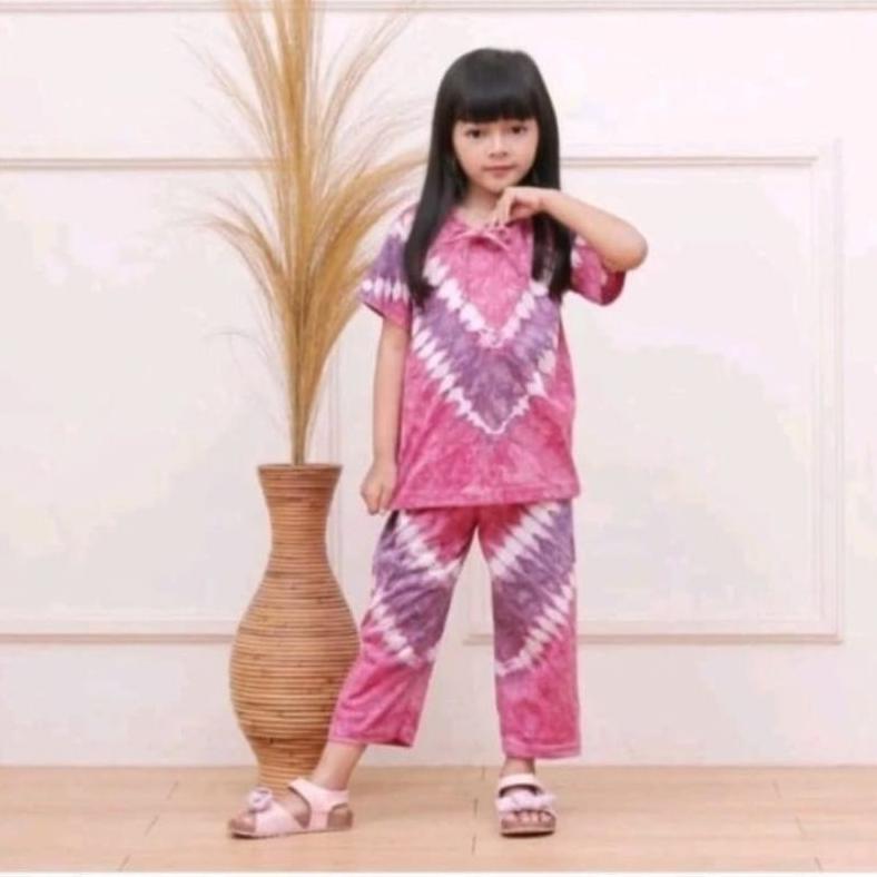 DISKON Setelan Kaos Anak CP Perempuan Setelan Anak Cewek Pelangi Celana Panjang Murah Virall