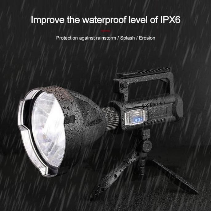 Senter W590 Big Lamp 8000 Lumens Powerful Led Xhp50 Waterproof Tripod