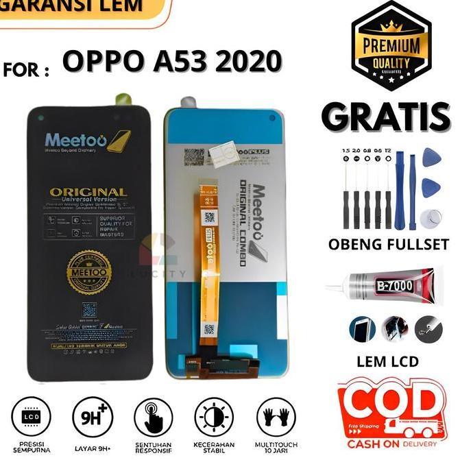lcd Touchscreen COMPATIBLE HP oppo a53 2020 ORIGINAL FULLSET GRATIS LEM + OBENG