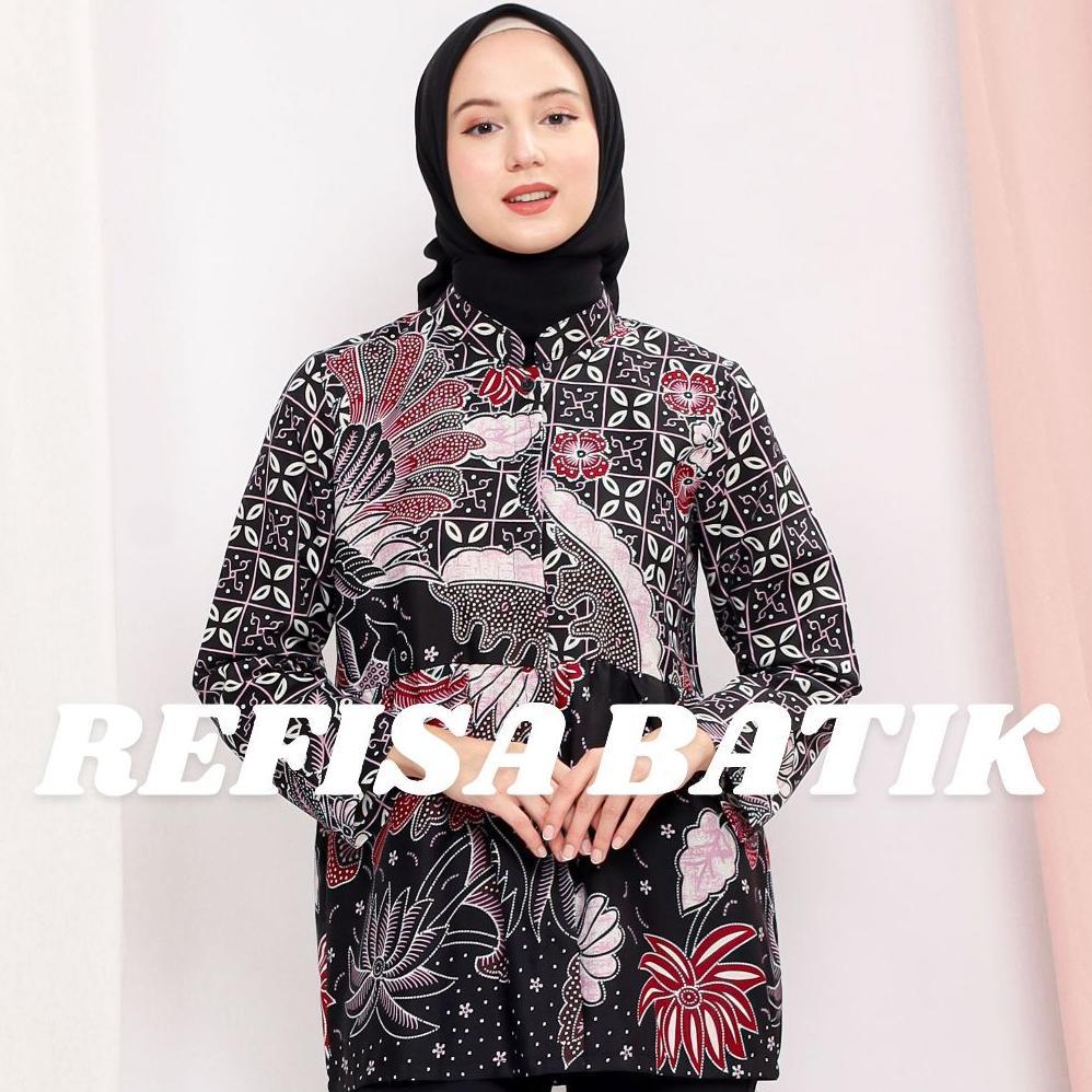 BESTPROMO Atasan Batik Blouse Wanita Emma - Blouse Batik Wanita - Batik Wanita Premium - Batik Kanto