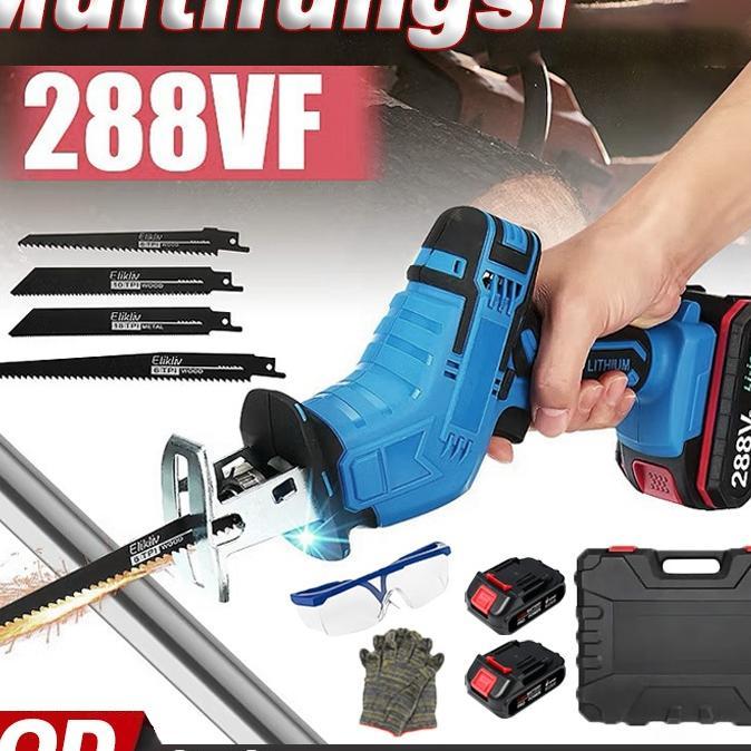Effort Gergaji Mesin Mini Multifungsi Reciprocating Saw Gergaji Baterai Pemotong Listrik Kayu Logam 