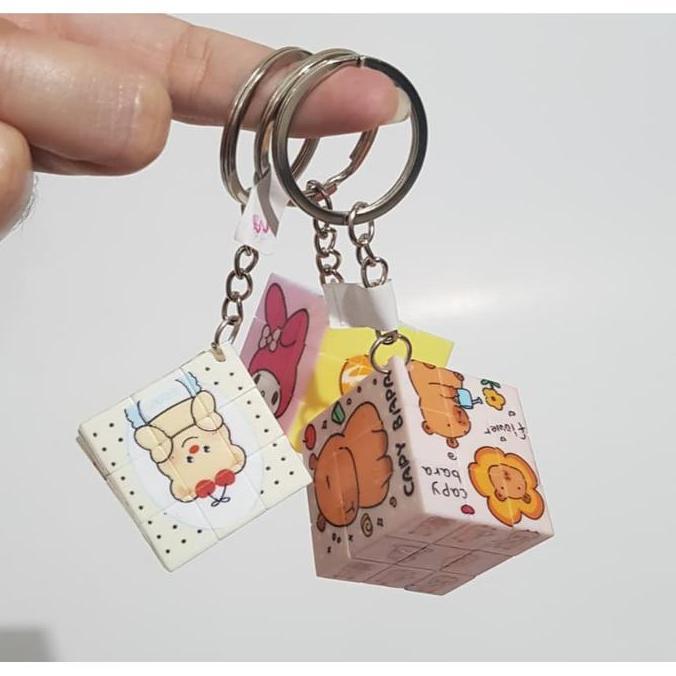 Gantungan Kunci Kubus Rubik Disney Lucu Kartun Mickey Mouse LinaBell Kuromi Gantungan Kunci Perhiasa