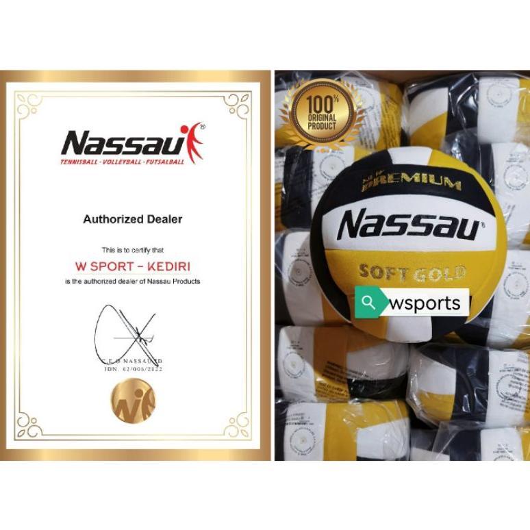 KAVELLEWORKS BOLA VOLI VOLLY NASSAU NEW PREMIUM 3000 SOFT GOLD ORIGINAL TERMURAH