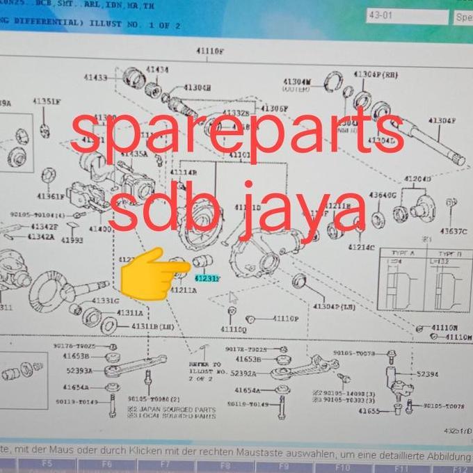 spacer bushing Bush pinion gardan depan Fortuner vrz Hilux Vigo Revo