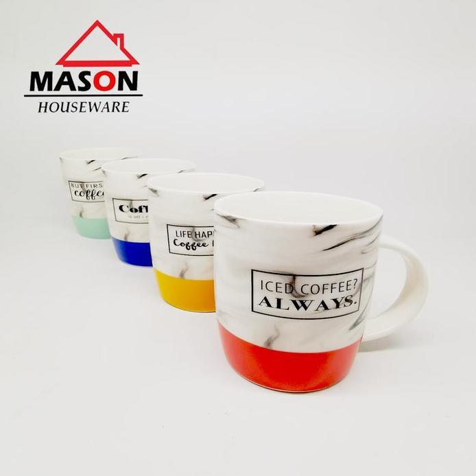 MASON Mug Keramik / Mug Teh/ Mug Kopi Motif Marble 10,2