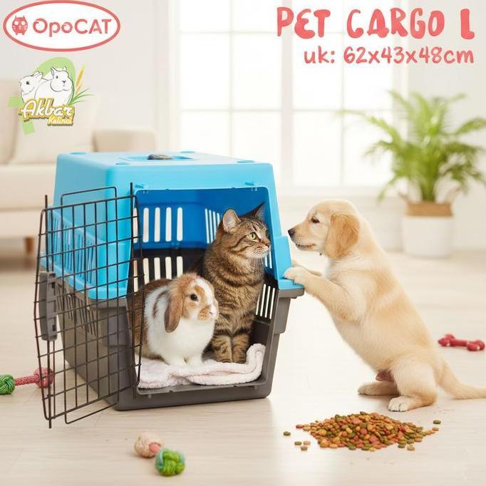 Opo Cat - Pet cargo Large Kandang Kucing hewan Pet carrier termasuk Tray ukuran Jumbo voyager pet ca