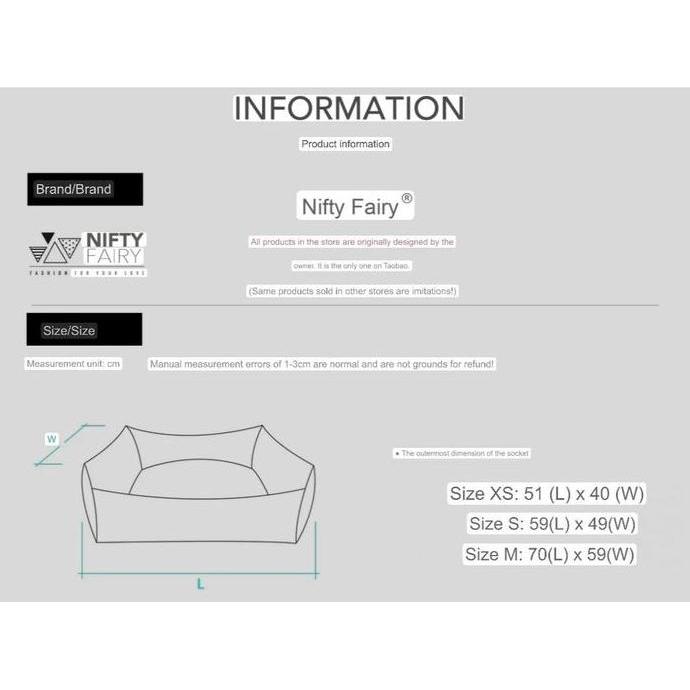 Nifty Fairy Ranjang anjing kucing Bantalan/ranjang biru