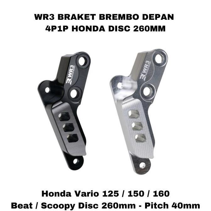 WR3 Bracket Kaliper Brembo 4 Piston 1p Depan Honda Beat Vario Scoopy