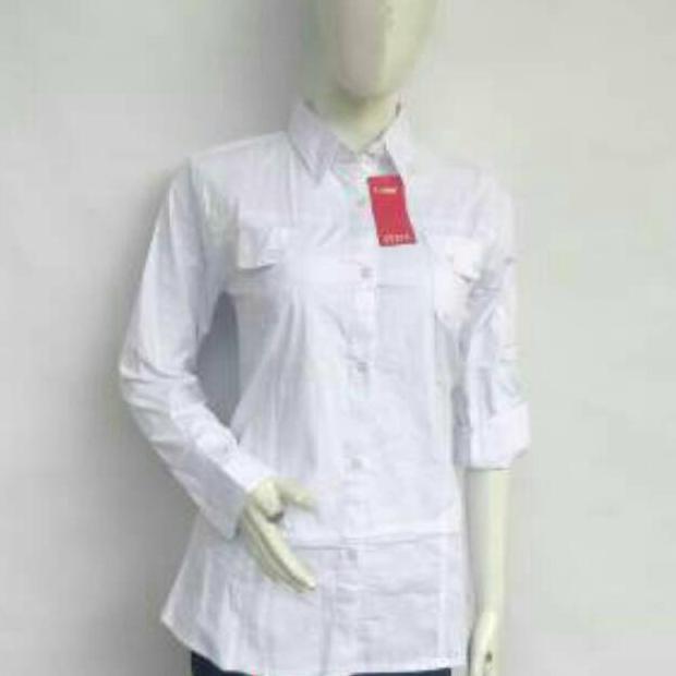 original kemeja putih pns wanita/baju pns cewek/kemeja dinas/kemeja panjang putih wanita