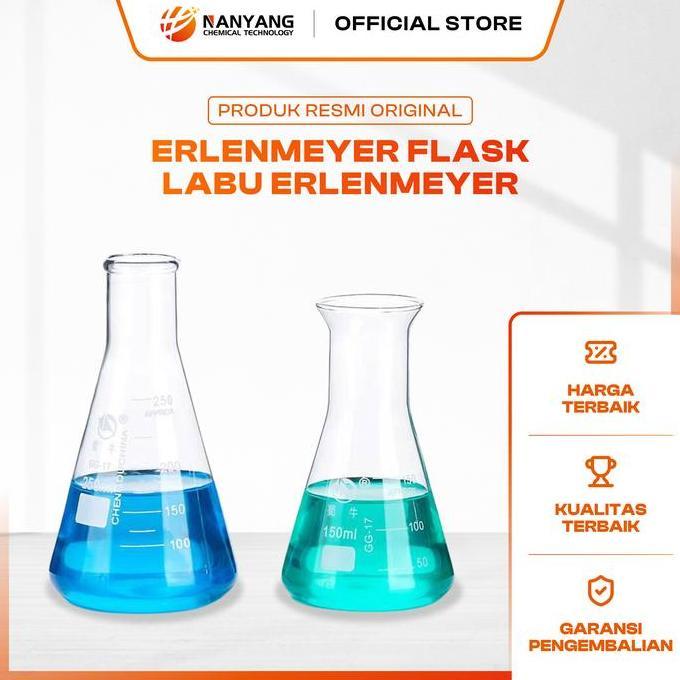SHUNIU Erlenmeyer Flask Narrow Neck / Labu Erlenmeyer 125ml - PT Nanyang Chemical
