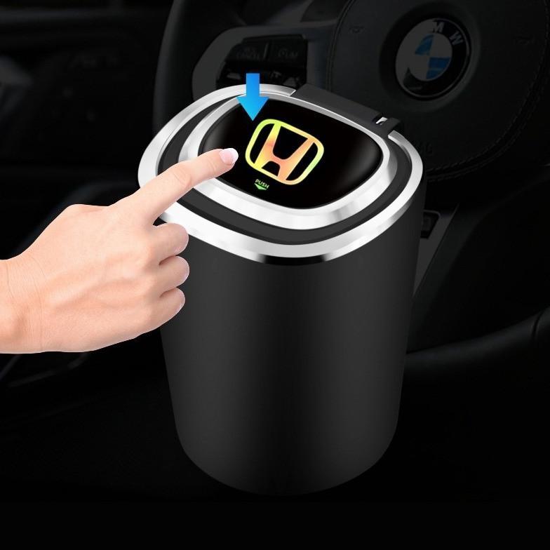 Best Sale Asbak Mobil Portable Lampu Led Stainless Steel Asbak Bentuk Mobil Dengan Penutup