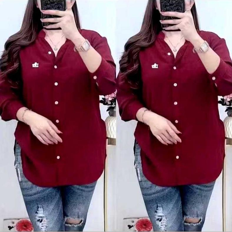 Sale kemeja wanita kerah sanghai/baju kerja wanita