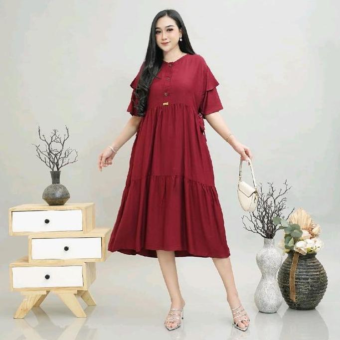 zalva_padigor - dress rayon twill daster polos modern daster viral daster kekinian daster  jumbo