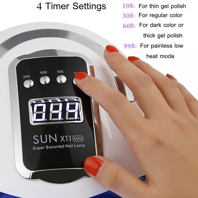 Cod,Bisa- Nail Sticker Gel Uv Lamp Sun X11 Max 80W 66Leds Uv Led Nail Lamp Pengering Kutek Uv Led Na