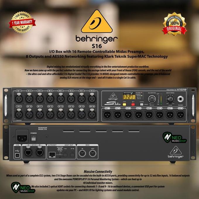 BEHRINGER S16 16-CHANNEL DIGITAL SNAKE ORIGINAL DAN TERPERCAYA