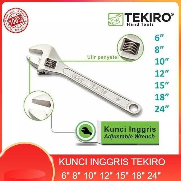 Arifin_dessa - Tekiro Kunci Inggris Kecil - Besar inch Adjustable Wrench Komplit ORI