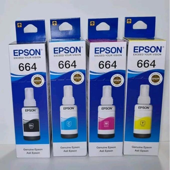 Tulisatk- Tinta Epson 664 B,C,Y,M For Printer L110 L0 L0 L10 L310 L360 L0 Kemasan Baru