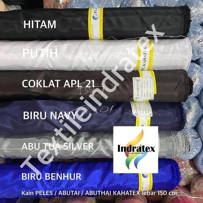Lengkappoll- ( Per 1 Roll ) Kain Peles Abuthai Abutai Kahatex Meteran Lebar 150 Cm Bahan Furing Lapi