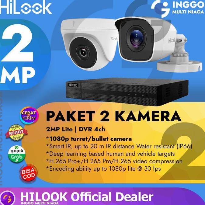 TERLARIS PAKET CCTV 2 CHANNEL KAMERA 2MP HILOOK