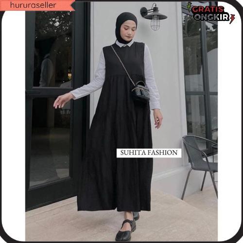 Inner Dress Susun // Dalaman Gamis Tanpa Lengan // Iner Dress Rempel Premium Grade A
